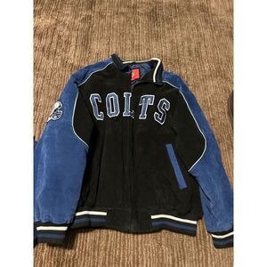 Vintage NFL Indianapolis Colts Varsity Bomber Jacket Black & Blue XL